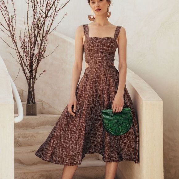 Cult Gaia Women's Brown Faye Silk Darted Dress Small HOST PICK❣️ - Picture 14 of 16